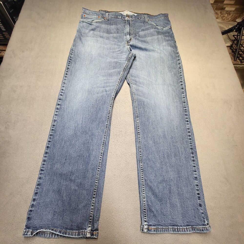 Levis 559 Jeans Mens‎ 42x31 Blue Relaxed Fit Straight Leg Denim Distressed